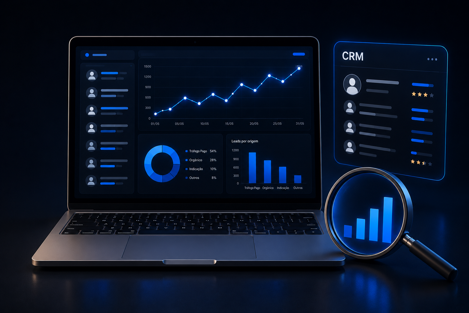 Seu tráfego gera leads. Nosso processo comercial transforma oportunidades em clientes.